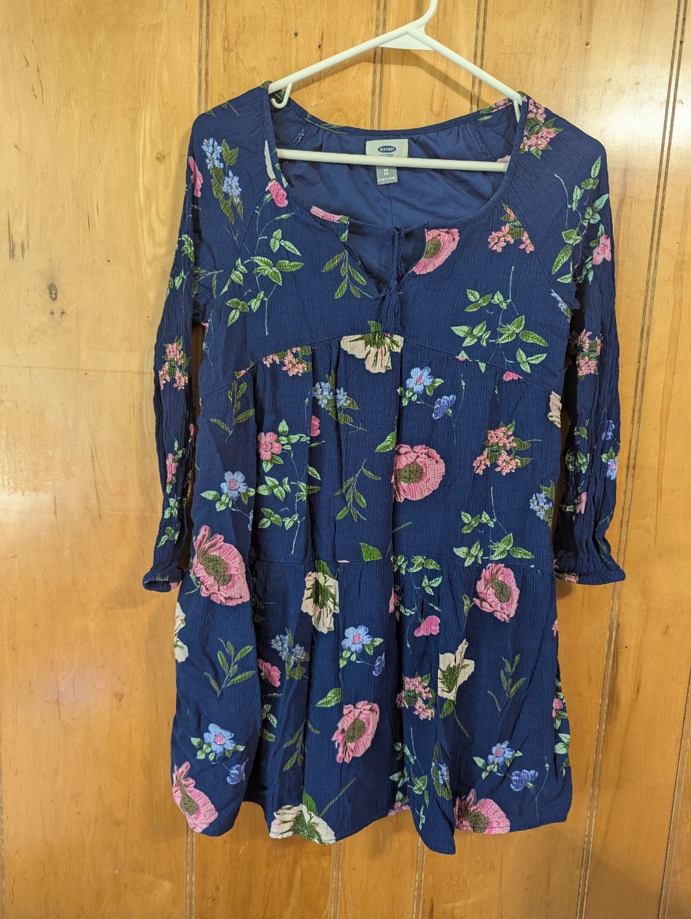 Old Navy Women's Floral 100% Rayon Polyester Lined Long Sleeve Boho Dress XS